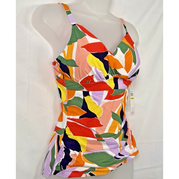 Anne Cole Women's Multicolor Printed Underwire Tankini Swim Top Size 32C/34B NWT - Picture 4 of 8
